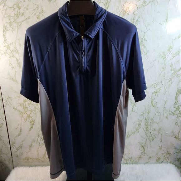 Lands' End 1/4 Zip Polyester Tee - Picture 1 of 11